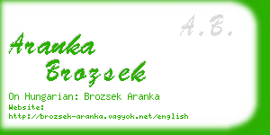 aranka brozsek business card